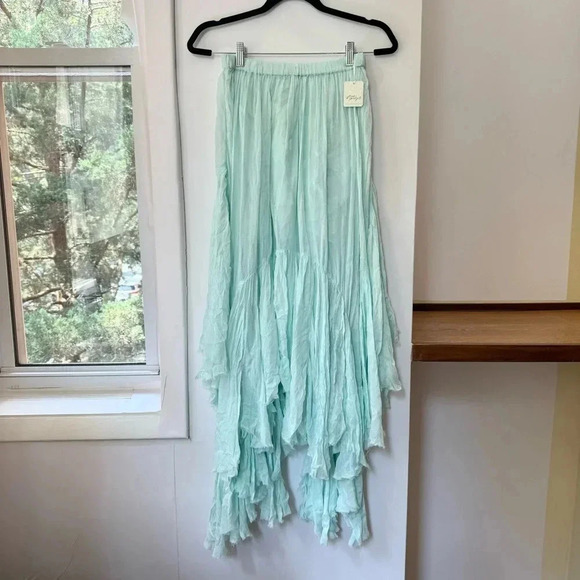 New Free People FP One Clover Skirt Maxi Mid Rise Pull On Lightweight Flowy XS - Picture 7 of 14